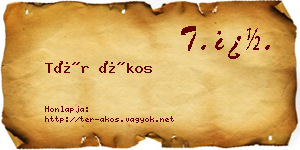 Tér Ákos névjegykártya